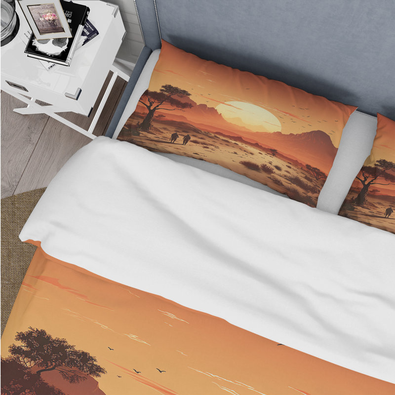 Ensemble de housse de couette mexicain Desert Serenity 1 - art mexicain, Housse de couette pour lit simple