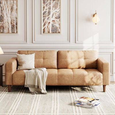 70'' Faux Leather Sofa