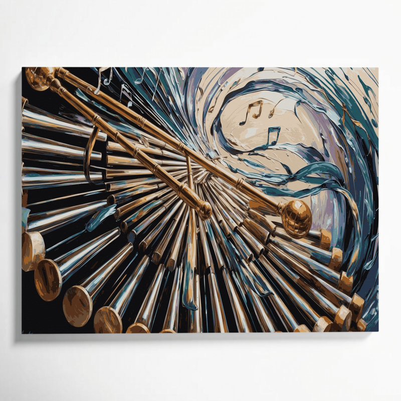 «Music Vibraphone», art mural sur toile noire, H 12 po x l 18 po