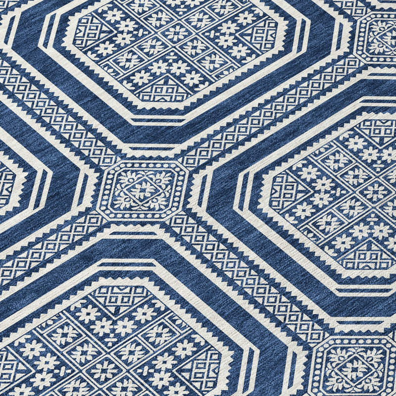 Tapis intérieur / extérieur bleu Maruna , 5' x 7'6"