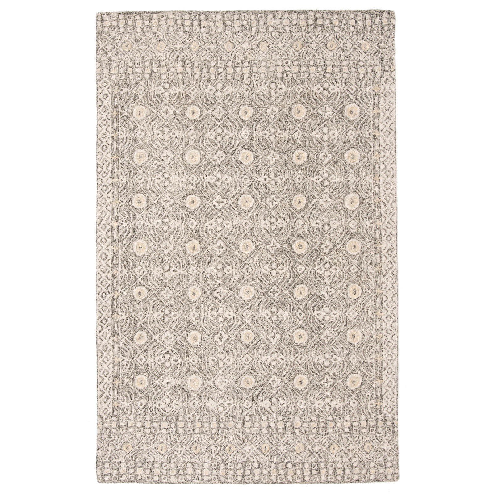 Stalder Ivory Hand-Tufted Wool Rug, Rectangle 2'6" x 4'