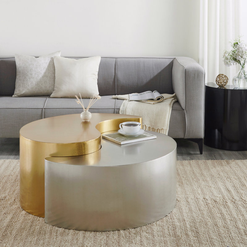 Table basse Modern Contemporary, Or/argent