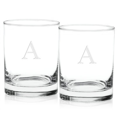  Culver Deep Etched Letter Monogram 14 oz. Whiskey Glass