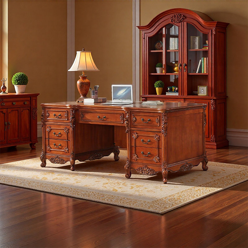 Bureau spacieux et luxueux de style européen, H 31,5 po x l 67,72 po x P 34,65 po