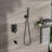 Shower System In With Waterfall Tub Spout Incorporation - 12 Inch Ceiling Mount Square Rainfall Head, Handheld Shower, Valve, Easy Installation & Cleanliness Practices Featuring Hygiene