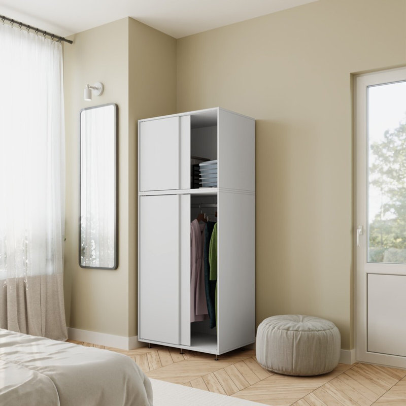 4 Door Solid Wood Wardrobe, White