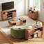 80cm RectangularSideboard, Modern Ribbed Storage Cabinet-1639964819