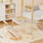 Folding Table And Chairs Set Of 3, Portable Table And Chair With Pu Soft Cushion,Suitable For Eating,Reading And Playing