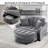 42.68''Oversized Convertible Chaise Lounge With Storage Ottoman-550588231