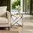 Garvyn Mirrored Glass Top End Table in Gold Finished, 20.18" H X 16.81" W X 16.81" D