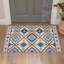 Tapis géométrique bleu / blanc lavable à la machine avec envers antidérapant Abrahamson Zephyr-128992719-128992720