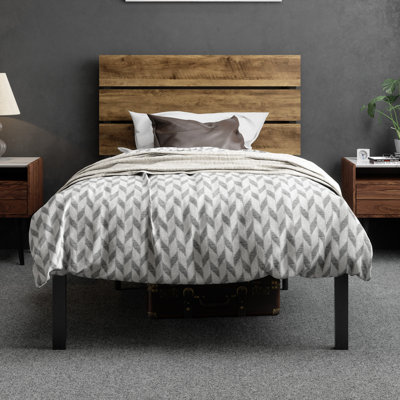 Paloma Wood And Metal Bed Frame With Headboard