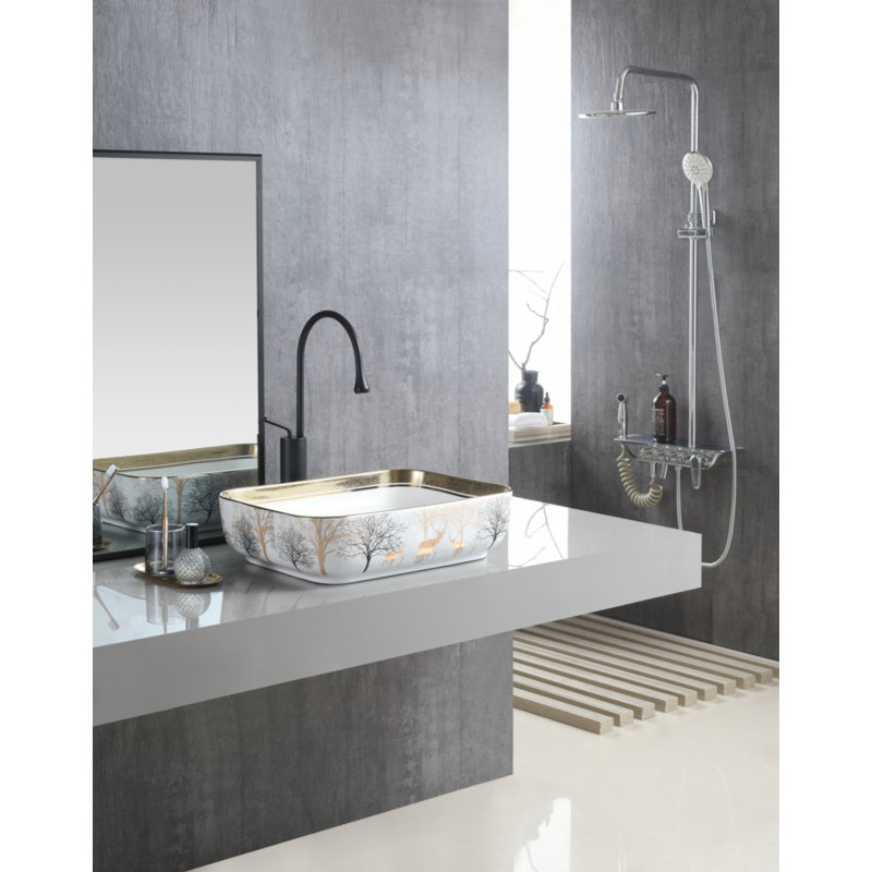 Wenty 15.7'' Ceramic Rectangular Bathroom Sink