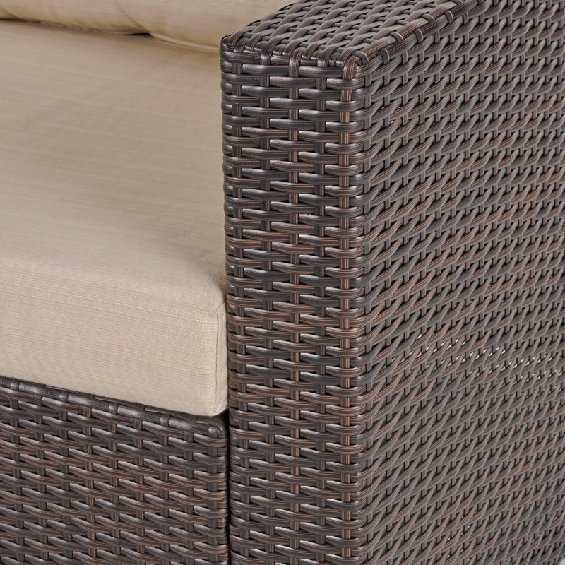 Fauteuil de patio droit Mbrn + Alu, Coussin beige / structure brune