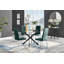 Bernell Modern Chrome Metal & Glass Round Dining Table Set with 4 Quilted Velvet Chairs-88388791-88388792-88388800
