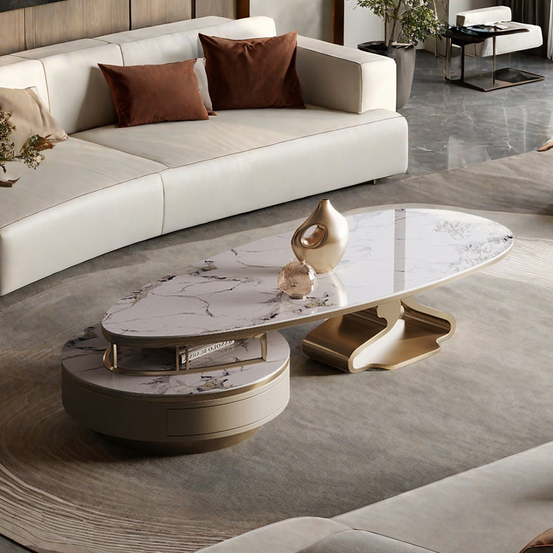 Modern microcrystalline stone coffee table