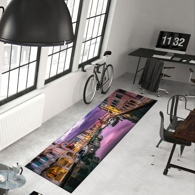Vibrant Floral and Geometric Themed Printed Goblen Fabric Rug Perfect for Indoor Use and Home Beautification