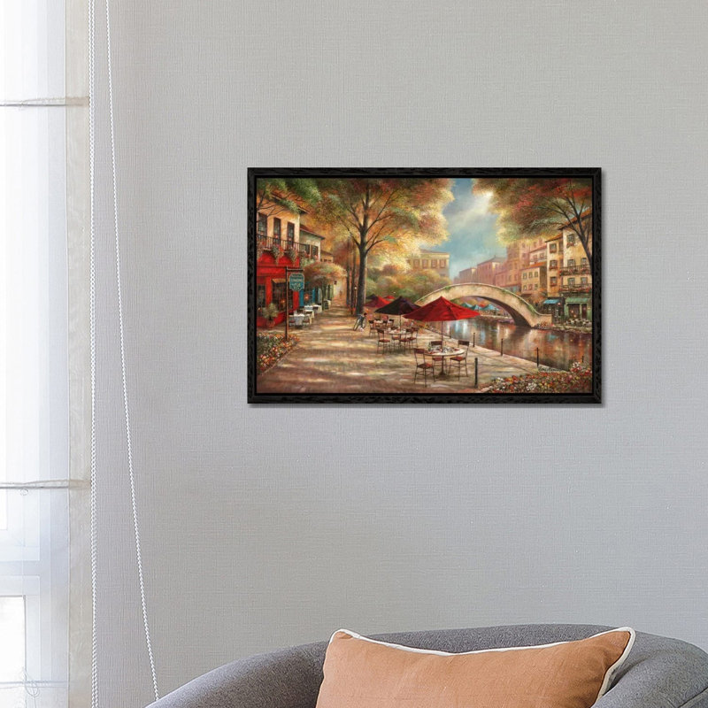 Riverwalk Charm by Ruane Manning - Wrapped Canvas Print, Black Floater Framed, 66.04 cm H x 45.72 cm W