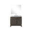 Meuble-lavabo simple en chêne brun avec comptoir en marbre, robinet et miroir, 36 po x 22 po L x P 22 po Meuble-lavabo, miroir