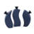 Blue 3 Piece Floral Vase