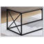 Table basse contemporaine contemporaine avec plateau taupe foncé et structure en métal noir, parfaite pour les salons modernes