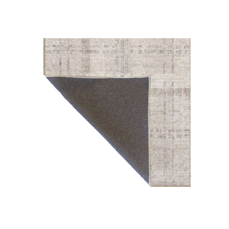 Tapis crème lavable à la machine à motif géométrique crème, Sous-tapis carré 3 pi 3 po inclus