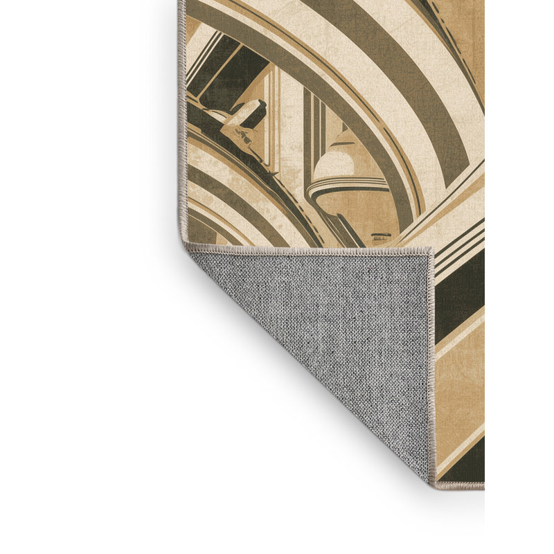 Tapis arc-en-ciel art déco lavable à la machine Warmley, 5 x 8
