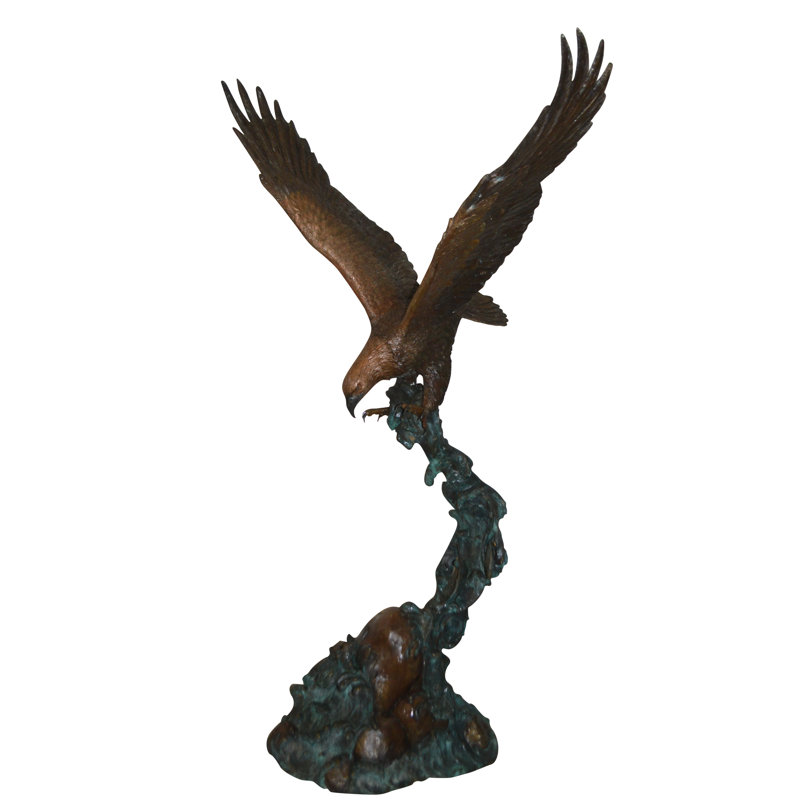 Statue aigle volant en bronze - Taille: L 25 po x l 35 po x H 57 po.