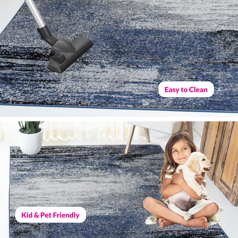 Binali Adirondack Revival Area Rug, Grey/Blue, Square 122 cm