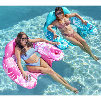 2 Pack Pool Chairs with Cup Holders