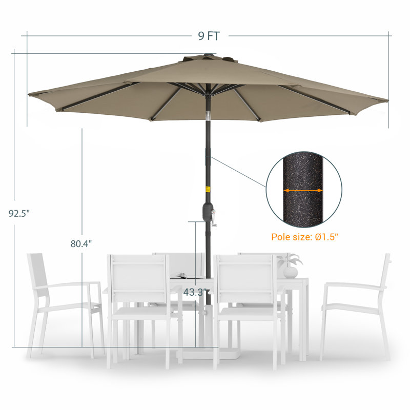 Parasol de marché 108 po, Taupe