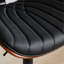 Tabourets de bar en bois cintré noyer noyer Mid-Century à hauteur de comptoir réglable en cuir noir, pivotant à 360 °, pour îlot de cuisine / salle à manger / café, 1 chaise / 1 carton-122624739