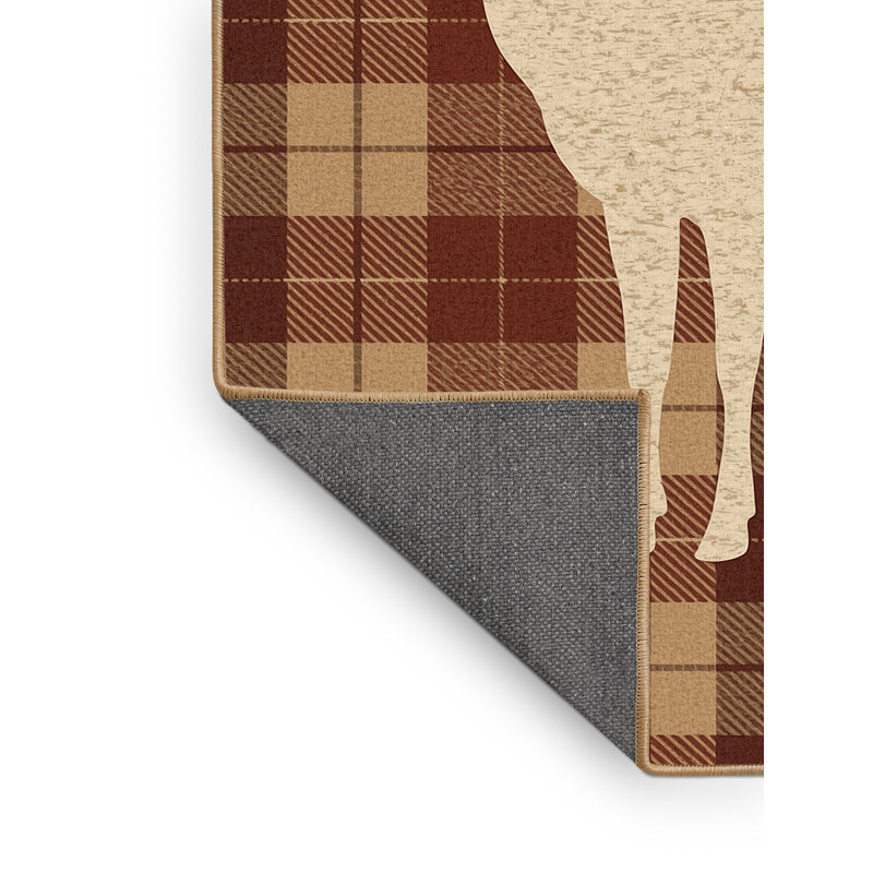 Soft Plush Findley Christmas Modern & Contemporary Abstract Area Rug in Brown – LightBrown Binding, 7x10