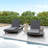 Lounge Chaise Set, Space Available On One Side, Acacia Wood In Black With Water-Resistant Lounge Cushions (2 Inch Thick)-2058343398