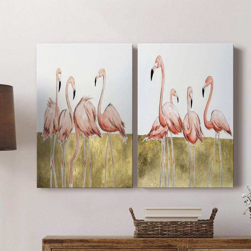 Toile tendue Flamingo I-Premium Gallery - prêt à être accroché, H 27 po x l 36 po