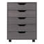 Comacho 5-drawer Mobile Cabinet, Charcoal