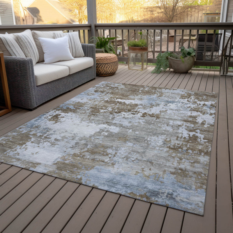 Machine Washable Indoor/Outdoor Jocelyn ACN2142 Abstract Rug, Rectangle 9' x 12'