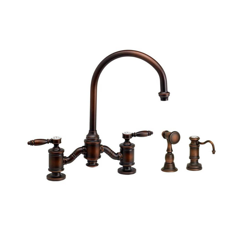 Hampton Bridge Faucet - Lever Handles, Antique Bronze