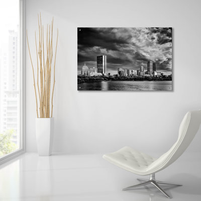 Art mural en verre acrylique Latitude Run® «Boston Skyline» par Rick Berk