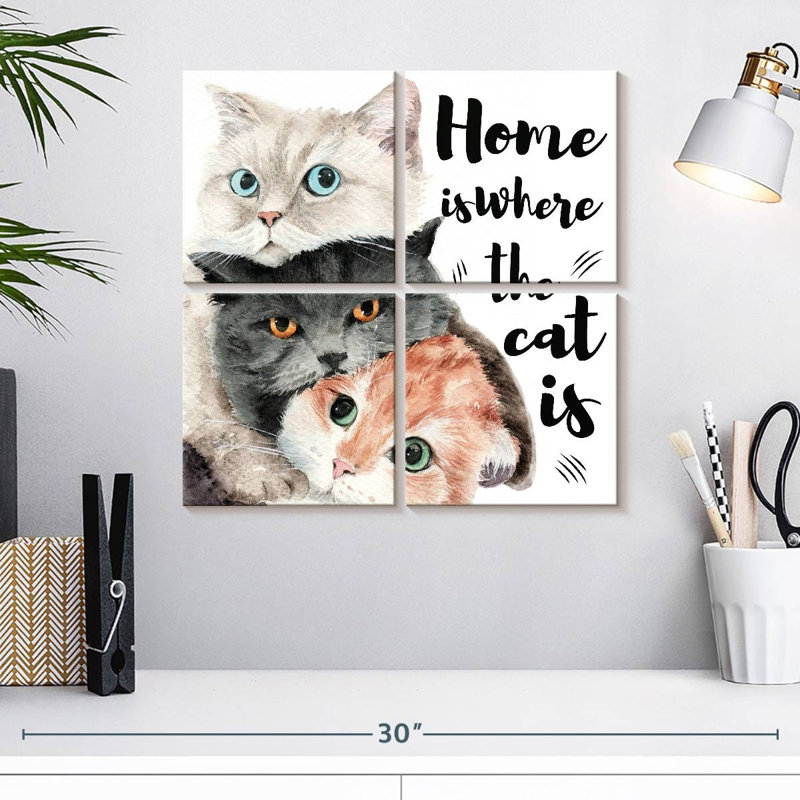 Plaque murale Kema Home Cats, H 18 po x l 18 po
