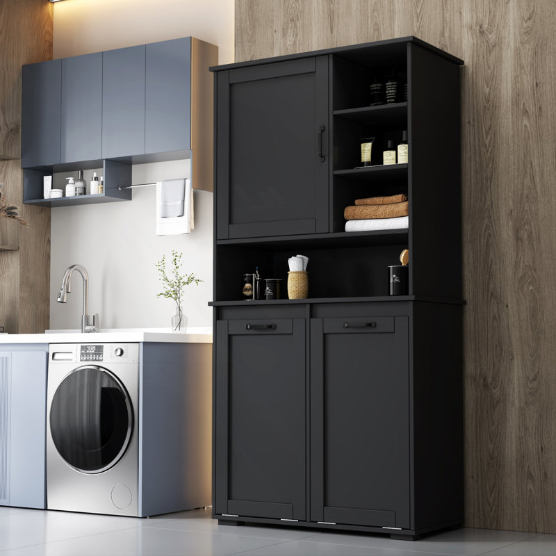 Freestanding Laundry Cabinet With Tilt-Out Hamper