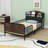 Platform Bed With Multicolor LED Strip, Safety Guardrails, And Storage Shelf-779853818-779853819