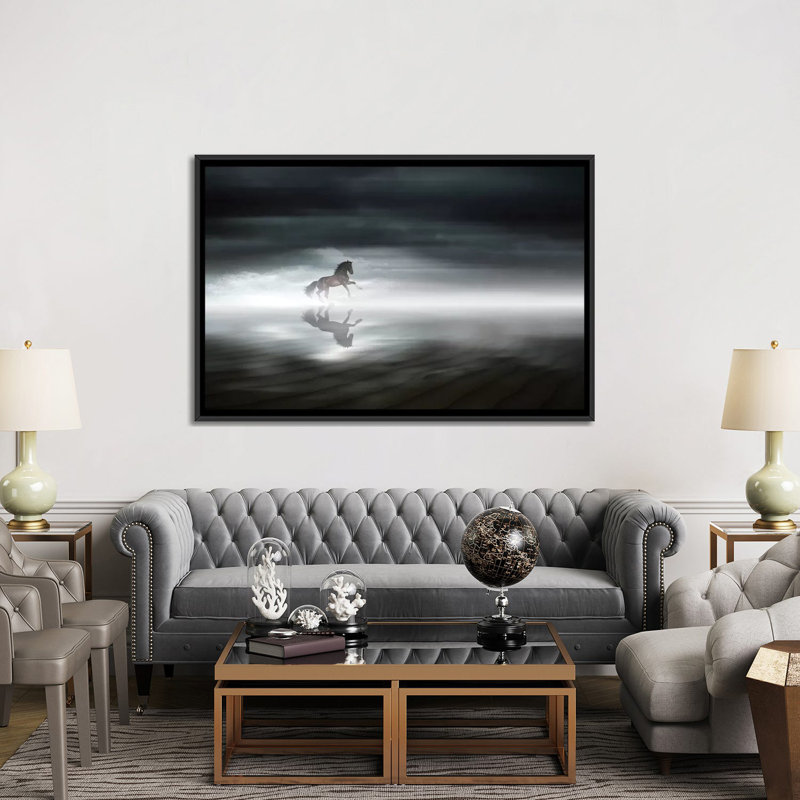 «En Medio de la Nada», reproduction sur toile, H 18 po x l 26 po x P 1,5 po, Toile avec cadre noir, Pas de tapis