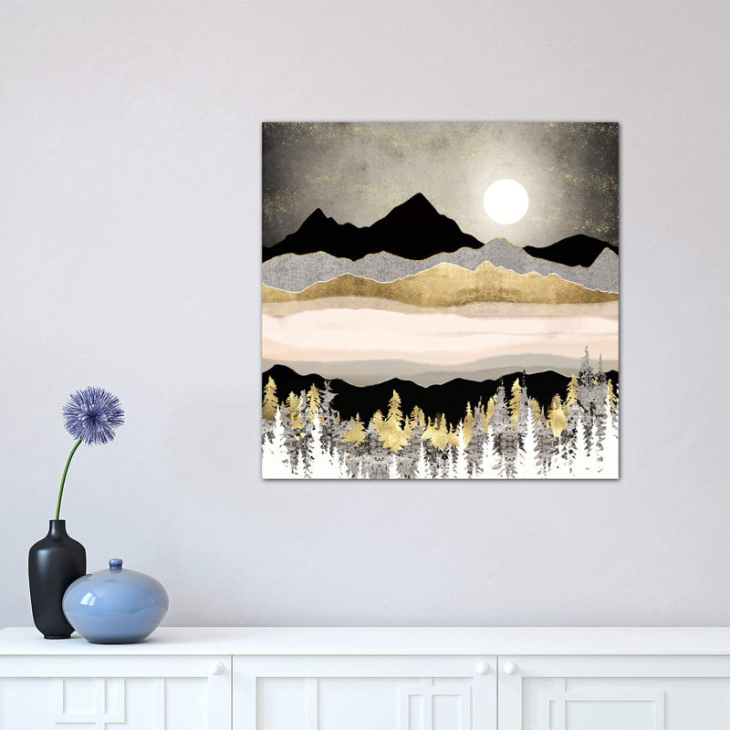 Lune d'hiver - imprimé, Toile tendue, H 18 po x l 18 po x 1,5 po