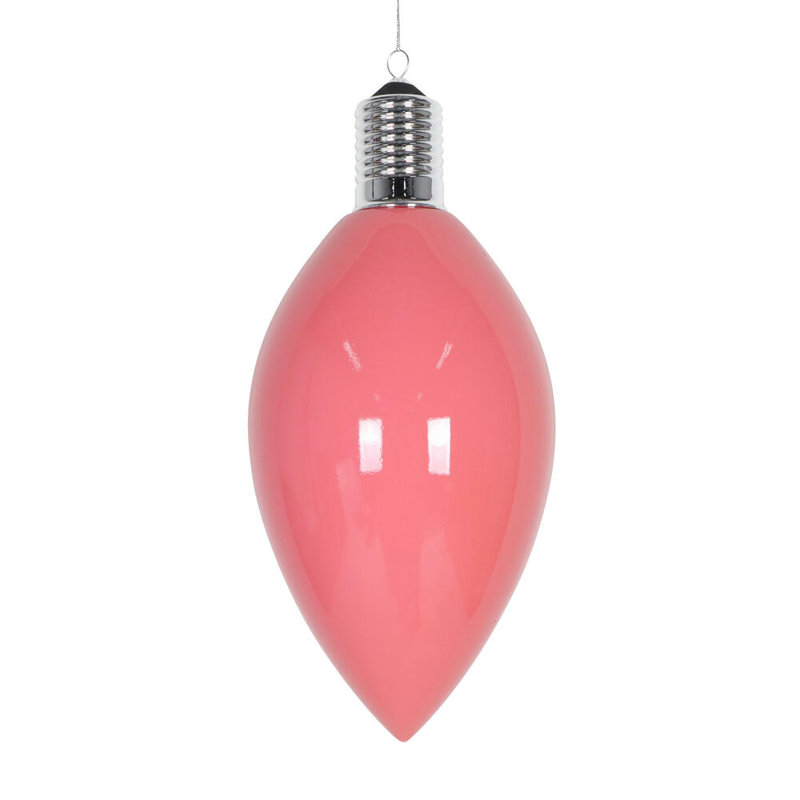 Ornement en forme d'ampoule en mastic., Rose