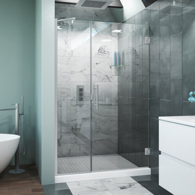 Scottsdale 45" x 72" Hinged Frameless Shower Door with Invisible Shield by Clean-X