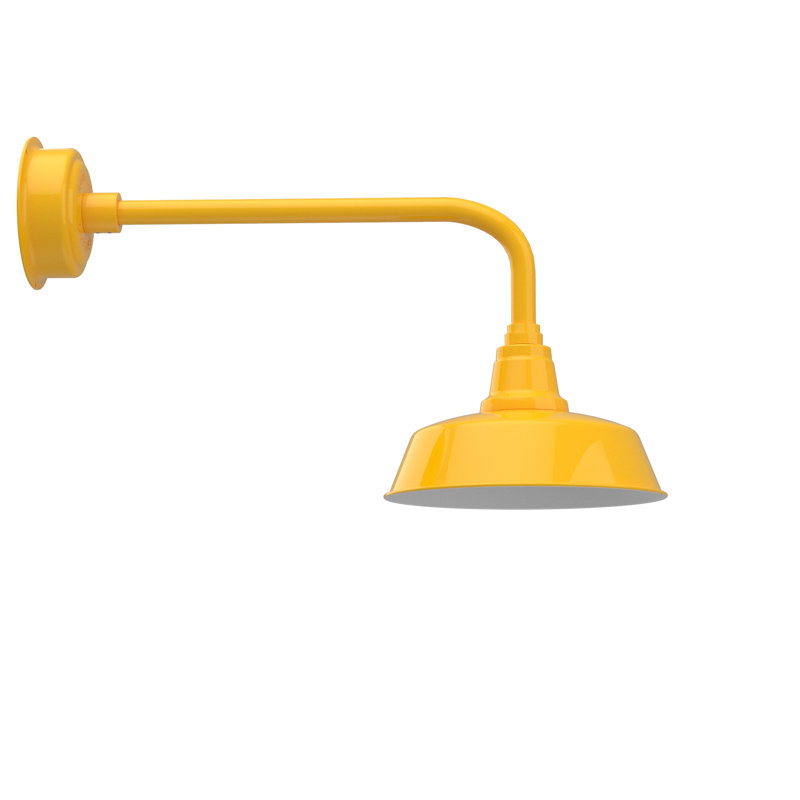 Luminaire de grange d’extérieur à del Vandervliet, Jaune, 15.625" H x 28.25" W x 14.25" D