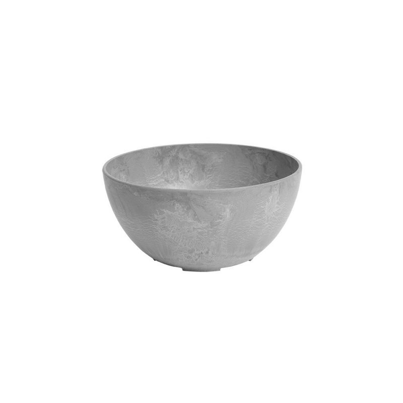 Pot à fleurs avec réservoir en pierre Pollyanna, Gris, H 6,75 po x l 12 po x P 12 po