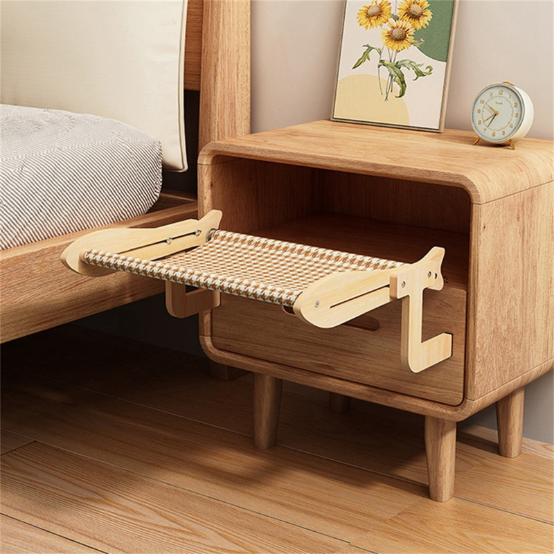 Siège de fenêtre pour chat avec support pour fenêtre et hamac pour chat, Brun