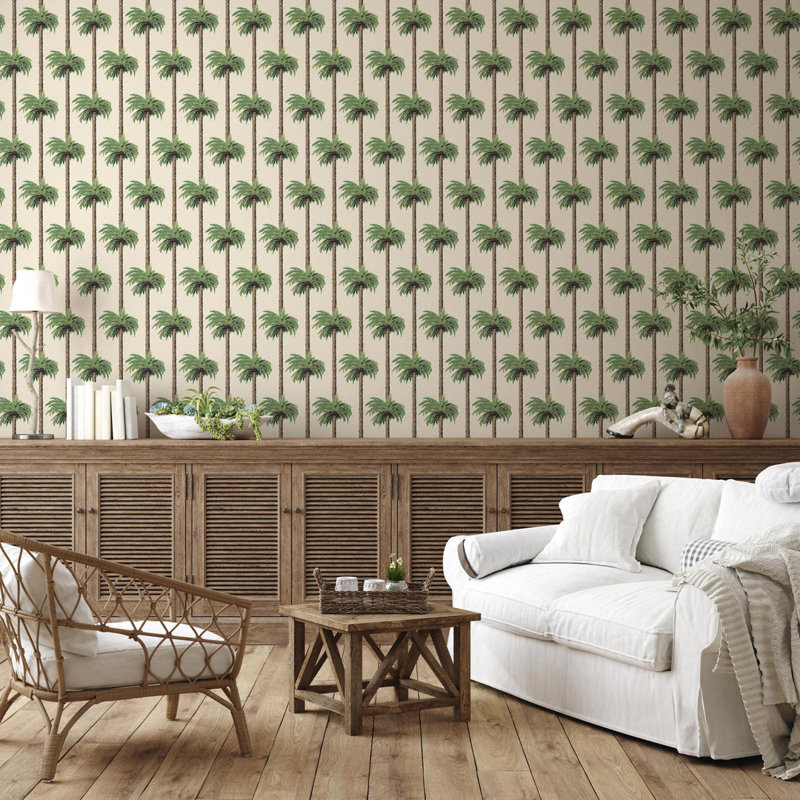 Papier peint lin rétro Tiki, Linen, Faux Grasscloth
